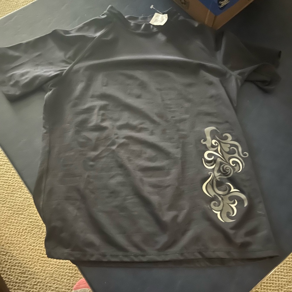 Kanu Sun Swim Shirt Navy Blue Size Medium